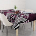 Manly Warringah Sea Eagles Rugby Tablecloth Polynesian Tribal Eagle Warrior Maroon Pattern