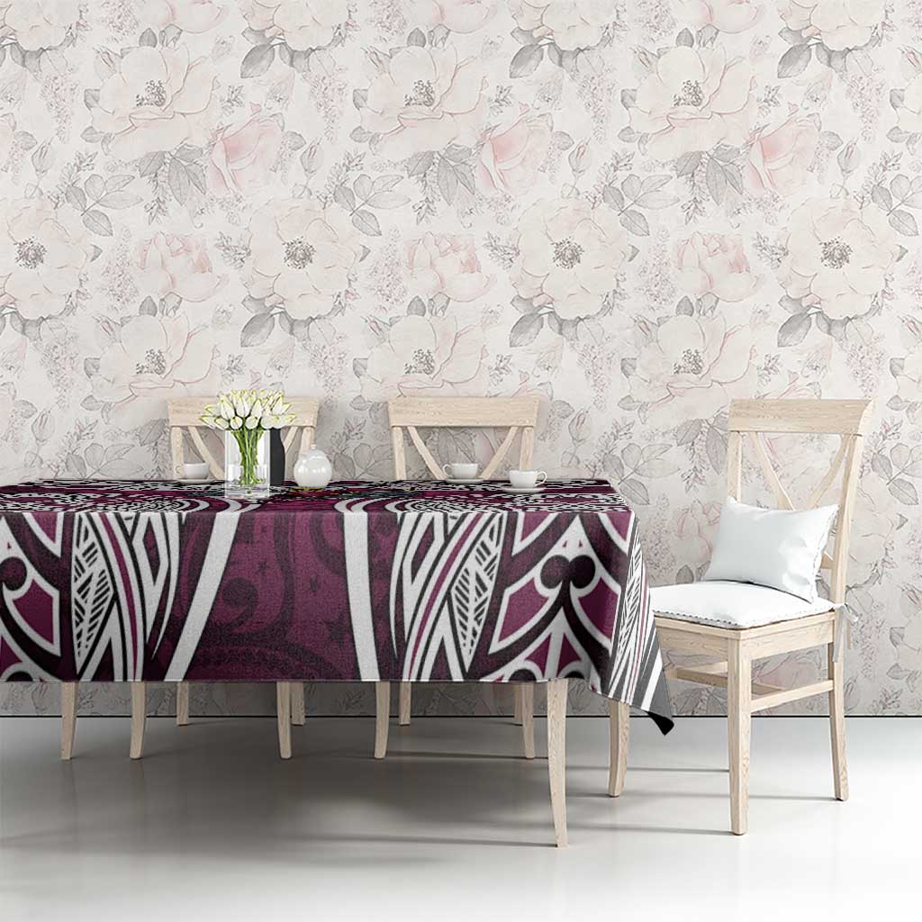 Manly Warringah Sea Eagles Rugby Tablecloth Polynesian Tribal Eagle Warrior Maroon Pattern