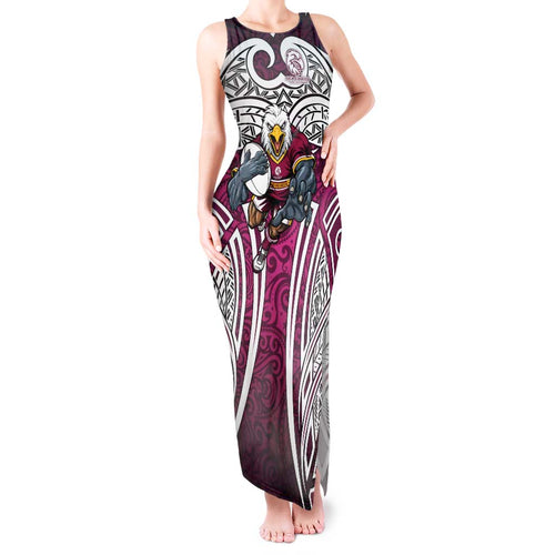 Manly Warringah Sea Eagles Rugby Tank Maxi Dress Polynesian Tribal Eagle Warrior Maroon Pattern