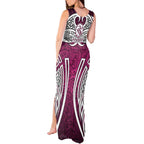 Manly Warringah Sea Eagles Rugby Tank Maxi Dress Polynesian Tribal Eagle Warrior Maroon Pattern