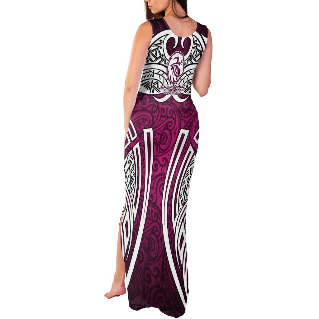 Manly Warringah Sea Eagles Rugby Tank Maxi Dress Polynesian Tribal Eagle Warrior Maroon Pattern