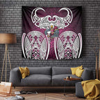 Manly Warringah Sea Eagles Rugby Tapestry Polynesian Tribal Eagle Warrior Maroon Pattern