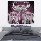 Manly Warringah Sea Eagles Rugby Tapestry Polynesian Tribal Eagle Warrior Maroon Pattern