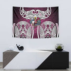 Manly Warringah Sea Eagles Rugby Tapestry Polynesian Tribal Eagle Warrior Maroon Pattern