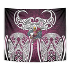 Manly Warringah Sea Eagles Rugby Tapestry Polynesian Tribal Eagle Warrior Maroon Pattern