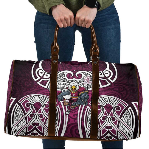 Manly Warringah Sea Eagles Rugby Travel Bag Polynesian Tribal Eagle Warrior Maroon Pattern