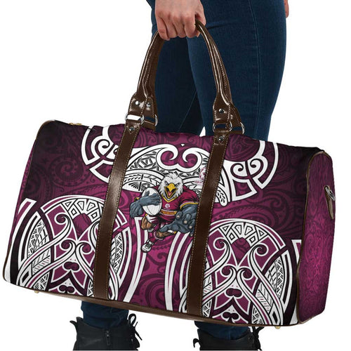 Manly Warringah Sea Eagles Rugby Travel Bag Polynesian Tribal Eagle Warrior Maroon Pattern