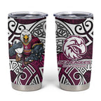 Manly Warringah Sea Eagles Rugby Tumbler Cup Polynesian Tribal Eagle Warrior Maroon Pattern