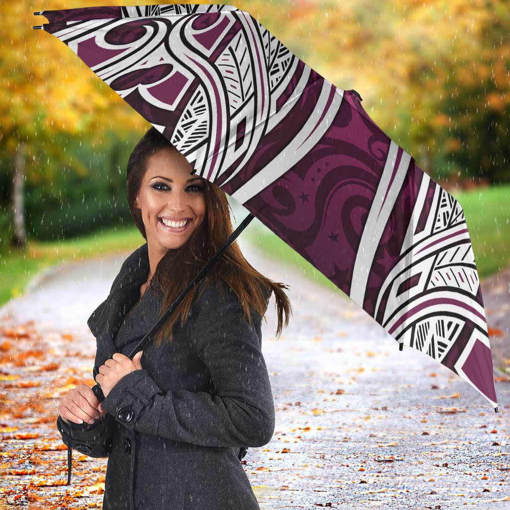 Manly Warringah Sea Eagles Rugby Umbrella Polynesian Tribal Eagle Warrior Maroon Pattern