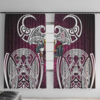 Manly Warringah Sea Eagles Rugby Window Curtain Polynesian Tribal Eagle Warrior Maroon Pattern
