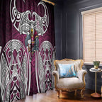 Manly Warringah Sea Eagles Rugby Window Curtain Polynesian Tribal Eagle Warrior Maroon Pattern