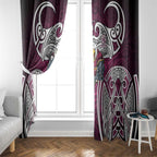 Manly Warringah Sea Eagles Rugby Window Curtain Polynesian Tribal Eagle Warrior Maroon Pattern
