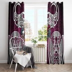 Manly Warringah Sea Eagles Rugby Window Curtain Polynesian Tribal Eagle Warrior Maroon Pattern