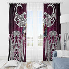 Manly Warringah Sea Eagles Rugby Window Curtain Polynesian Tribal Eagle Warrior Maroon Pattern