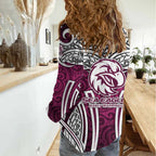 Manly Warringah Sea Eagles Rugby Women Casual Shirt Polynesian Tribal Eagle Warrior Maroon Pattern