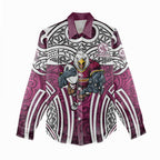 Manly Warringah Sea Eagles Rugby Women Casual Shirt Polynesian Tribal Eagle Warrior Maroon Pattern