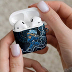 Adelaide Strikers Cricket Mascot AirPods Case Aboriginal Dot Art Blue And Black Tribal Pattern