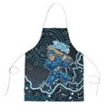 Adelaide Strikers Cricket Mascot Apron Aboriginal Dot Art Blue And Black Tribal Pattern