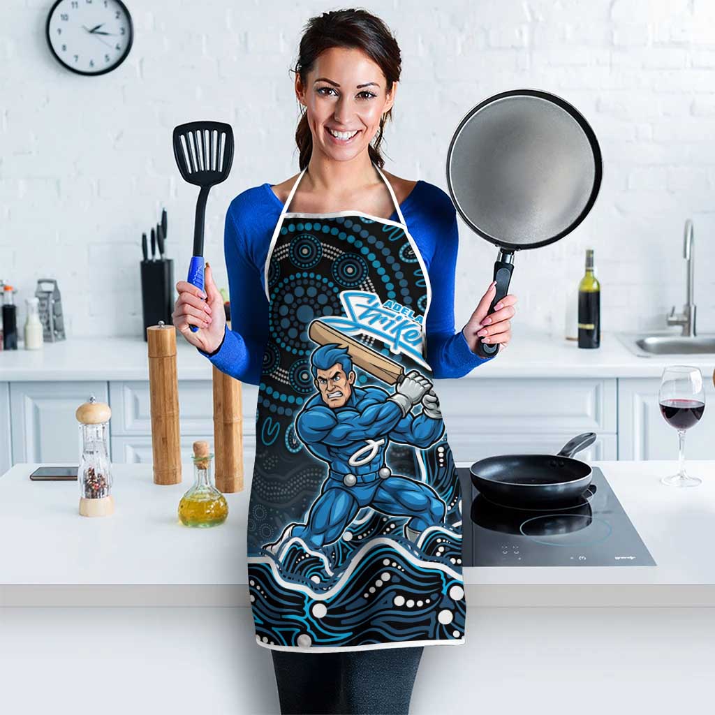 Adelaide Strikers Cricket Mascot Apron Aboriginal Dot Art Blue And Black Tribal Pattern