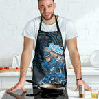 Adelaide Strikers Cricket Mascot Apron Aboriginal Dot Art Blue And Black Tribal Pattern