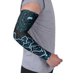 Adelaide Strikers Cricket Mascot Arm Sleeves Aboriginal Dot Art Blue And Black Tribal Pattern