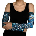 Adelaide Strikers Cricket Mascot Arm Sleeves Aboriginal Dot Art Blue And Black Tribal Pattern