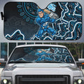Adelaide Strikers Cricket Mascot Auto Sun Shade Aboriginal Dot Art Blue And Black Tribal Pattern