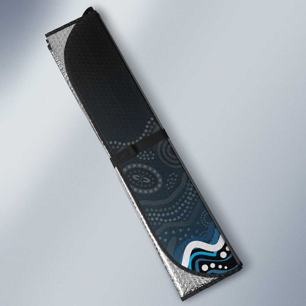 Adelaide Strikers Cricket Mascot Auto Sun Shade Aboriginal Dot Art Blue And Black Tribal Pattern