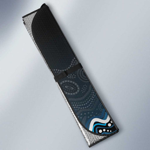 Adelaide Strikers Cricket Mascot Auto Sun Shade Aboriginal Dot Art Blue And Black Tribal Pattern