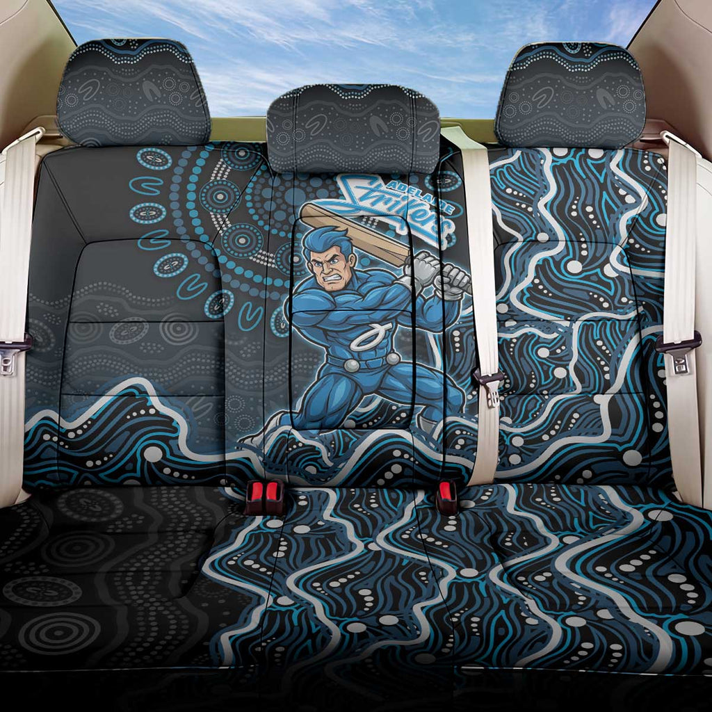 Adelaide Strikers Cricket Mascot Back Car Seat Cover Aboriginal Dot Art Blue And Black Tribal Pattern
