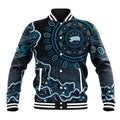 Adelaide Strikers Cricket Mascot Baseball Jacket Aboriginal Dot Art Blue And Black Tribal Pattern