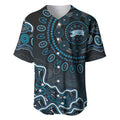 Adelaide Strikers Cricket Mascot Baseball Jersey Aboriginal Dot Art Blue And Black Tribal Pattern