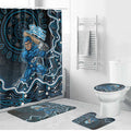 Adelaide Strikers Cricket Mascot Bathroom Set Aboriginal Dot Art Blue And Black Tribal Pattern