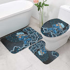 Adelaide Strikers Cricket Mascot Bathroom Set Aboriginal Dot Art Blue And Black Tribal Pattern