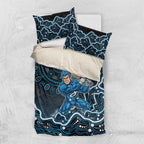 Adelaide Strikers Cricket Mascot Bedding Set Aboriginal Dot Art Blue And Black Tribal Pattern
