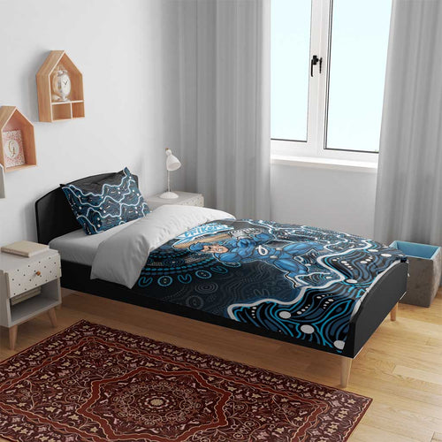 Adelaide Strikers Cricket Mascot Bedding Set Aboriginal Dot Art Blue And Black Tribal Pattern