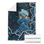 Adelaide Strikers Cricket Mascot Blanket Aboriginal Dot Art Blue And Black Tribal Pattern