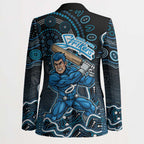 Adelaide Strikers Cricket Mascot Blazer Aboriginal Dot Art Blue And Black Tribal Pattern