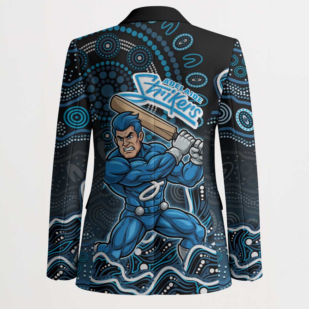 Adelaide Strikers Cricket Mascot Blazer Aboriginal Dot Art Blue And Black Tribal Pattern