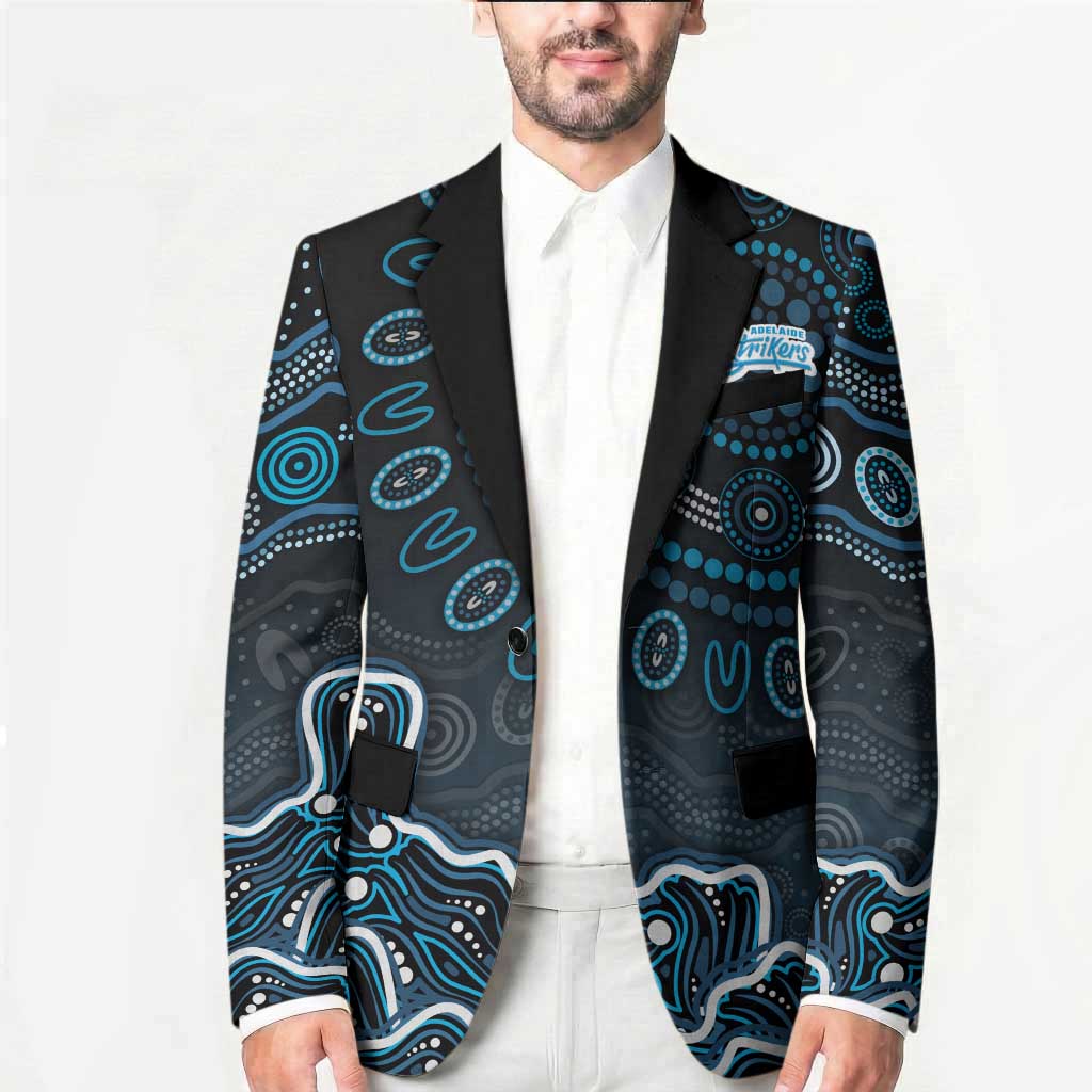 Adelaide Strikers Cricket Mascot Blazer Aboriginal Dot Art Blue And Black Tribal Pattern