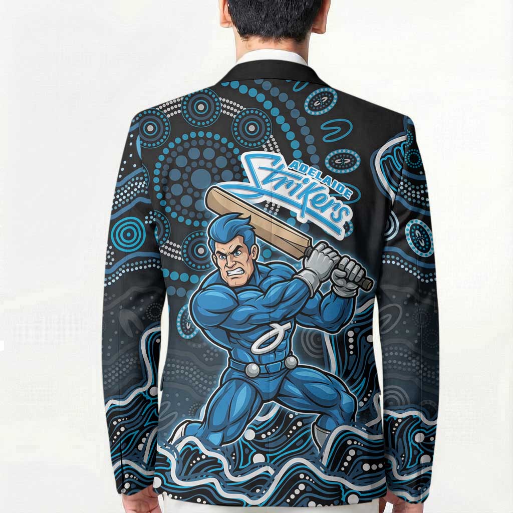 Adelaide Strikers Cricket Mascot Blazer Aboriginal Dot Art Blue And Black Tribal Pattern