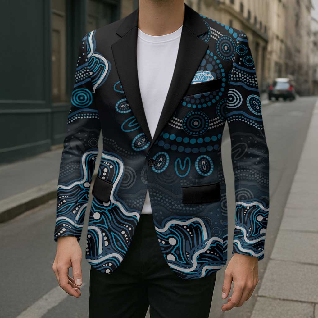 Adelaide Strikers Cricket Mascot Blazer Aboriginal Dot Art Blue And Black Tribal Pattern