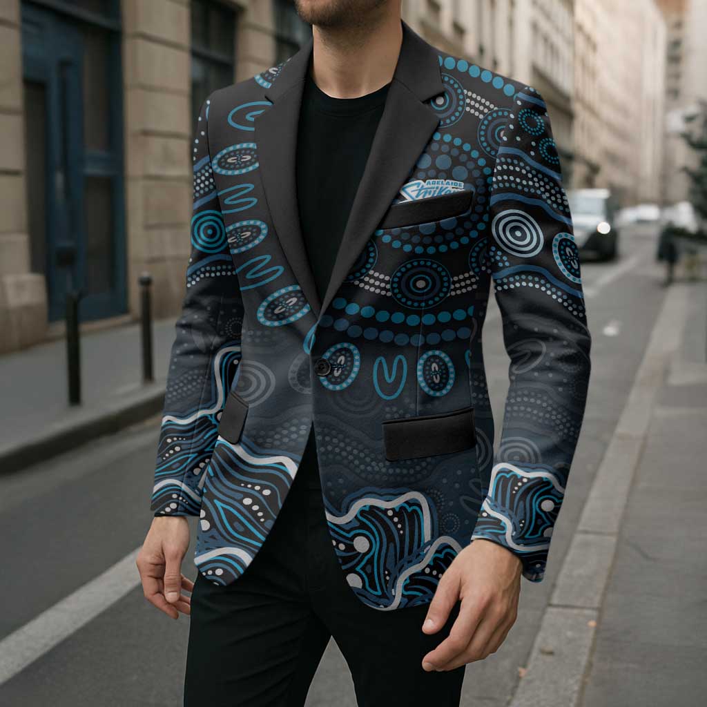 Adelaide Strikers Cricket Mascot Blazer Aboriginal Dot Art Blue And Black Tribal Pattern