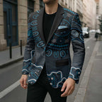 Adelaide Strikers Cricket Mascot Blazer Aboriginal Dot Art Blue And Black Tribal Pattern
