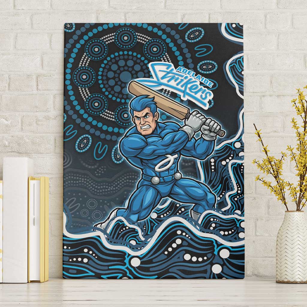 Adelaide Strikers Cricket Mascot Canvas Wall Art Aboriginal Dot Art Blue And Black Tribal Pattern