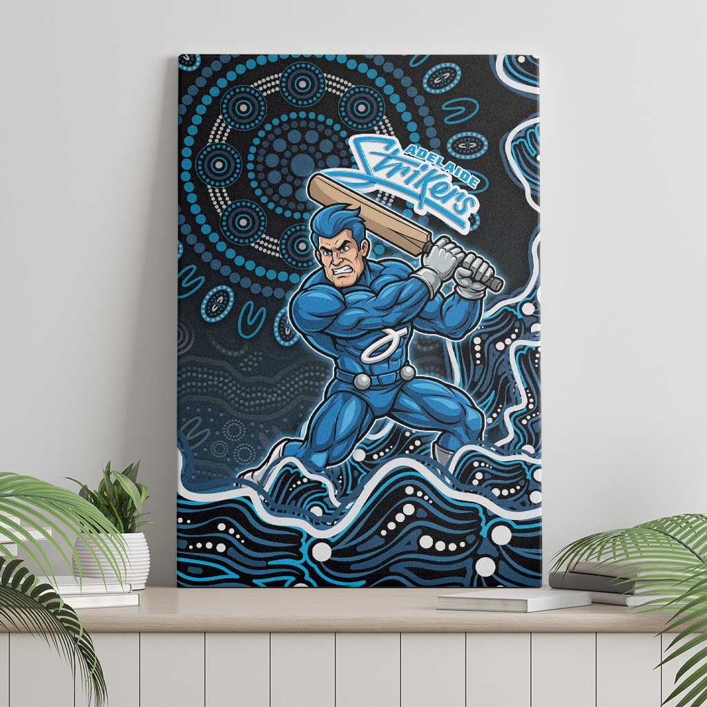 Adelaide Strikers Cricket Mascot Canvas Wall Art Aboriginal Dot Art Blue And Black Tribal Pattern