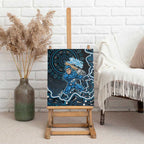 Adelaide Strikers Cricket Mascot Canvas Wall Art Aboriginal Dot Art Blue And Black Tribal Pattern