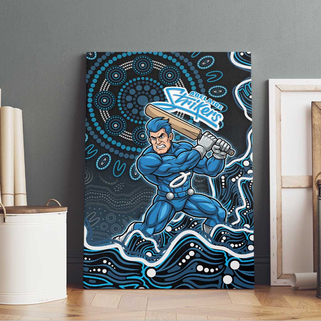 Adelaide Strikers Cricket Mascot Canvas Wall Art Aboriginal Dot Art Blue And Black Tribal Pattern