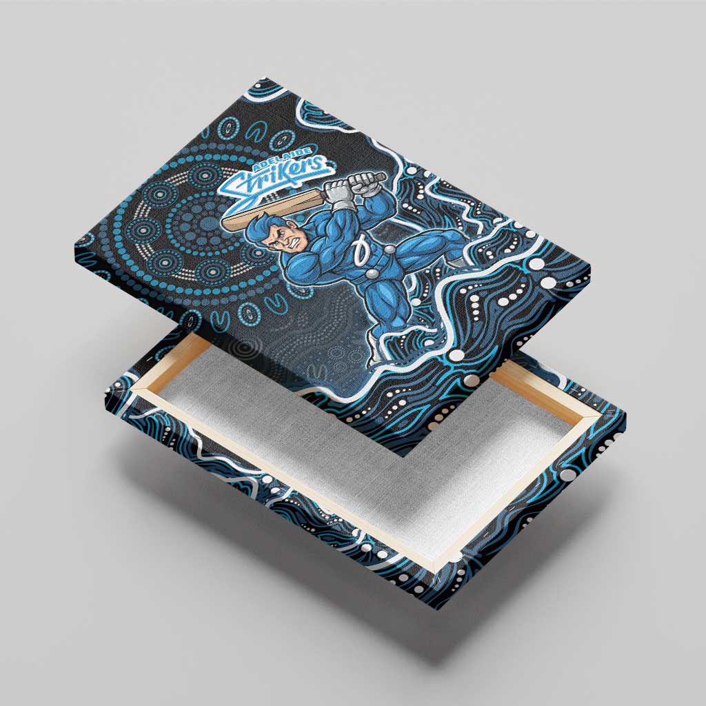 Adelaide Strikers Cricket Mascot Canvas Wall Art Aboriginal Dot Art Blue And Black Tribal Pattern