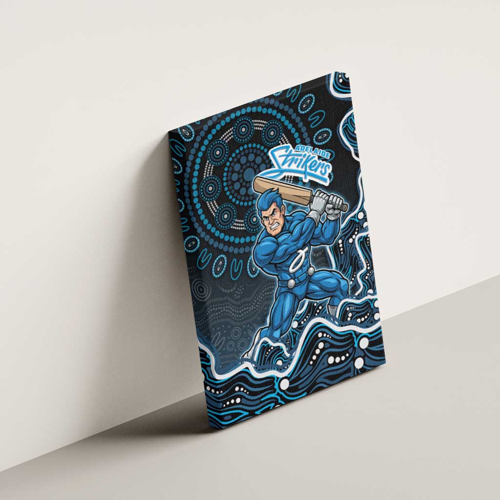 Adelaide Strikers Cricket Mascot Canvas Wall Art Aboriginal Dot Art Blue And Black Tribal Pattern